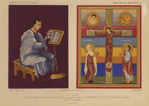 9 世紀の装飾写本 (クロモリト) のミニチュア 作： French School