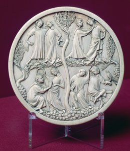 宮廷のシーンを描いたミラーケース、c.1320-30（170247も参照） 作： French School
