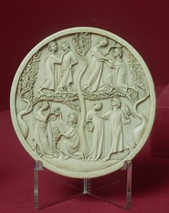 宮廷の場面を描いたミラーケース、c.1320-30（206960も参照）
