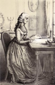 Mme Roland (1754 - 1793) - Alber Maurinの "Galerie historique de la Revolution francaise "にて。 作： French School