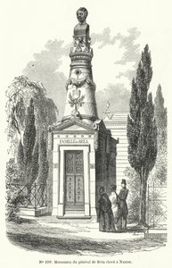 1848年にパリで起きた6月の日の暴動で革命家に処刑されたフランスの将軍ジャン・バティスト・フィデール・ブレアのナントにおける記念碑（彫刻 作： French School