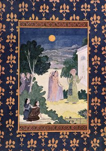 美の月、アラビアンナイトのイラスト、1895年（カラー彫刻）
