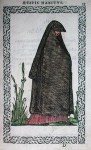 バイヨンヌの喪服、アントワープで出版された衣装の本の挿絵 作： French School