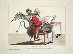 Mr.Tout-a-tous、またはウィーン会議での認識のモデル、パブ。1815年（カラー図版