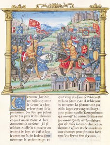 Ms.18 f.7v 1465年7月14日、大公連盟戦争中のモントリリーの戦い 作： French School