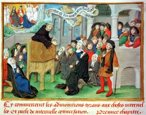 Ms.230 fol.57 Jean on Gers（1363-1429）によるSermons sur la Passion et Traites Diversからの模倣に関するモンクの説教 作： French School