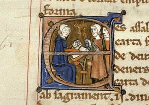 Ms.41 f.82v Livre Juratiore dAgenからの税金の支払い