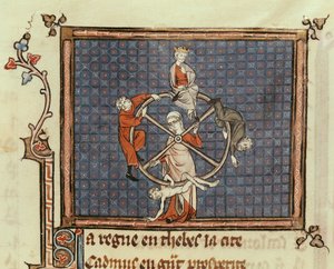Ms 1044 Fol.74 The Wheel of Fortune、Ovide Moralise、Chretien Legouais著 作： French School