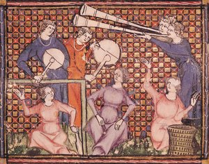 Ms 1044 fol.103vミュージシャン、Ovide Moralise作、Chretien Legouais著