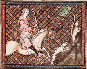 Ms 1044 fol.76狩猟うさぎ、Chretien Legouaisによって書かれたOvide Moraliseから 作： French School