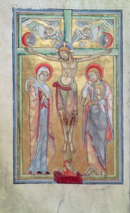 Ms 108 f.58vはりつけ、聖アマンドの秘跡から 作： French School