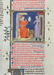 Ms 126 fol.200v Rhazes（Ibn Zakariya）による原稿から尿分析を行う医師（860-c.923）