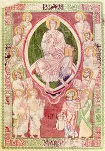 Ms 132 fol.2rキリストと12人の小さな預言者、聖預言者による書簡、聖ヒエロニムス教会、シトー修道院