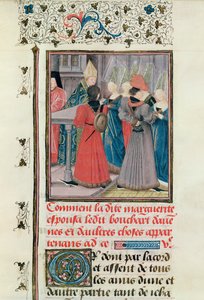 Ms 149 t.3 fol.149 1212年のマルグリットデコンスタンティノープルとブシャールダヴェーヌの結婚 作： French School