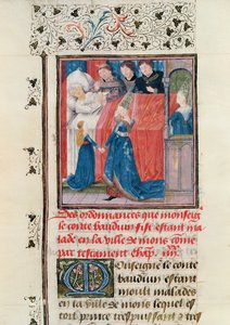Ms 149 t.3 fol.163 HainaultのBaldwin V伯爵の最終的な病気 作： French School