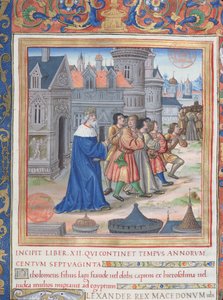 さん1581 f。 228第12巻（アレクサンダー大王の死からユダ・マカバエウスの死）のイラスト、フラビウス・ジョセフによるユダヤ人の古代遺物（Antiquitates Judaicae）の第1章 作： French School