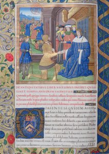 さん1581 f。フラヴィウス・ジョセフスによるユダヤ人の古代遺物（Antiquitates Judaicae）の第1巻（ファドゥスの検察官からフローラスへ）の897v図-アグリッパの死後、 作： French School