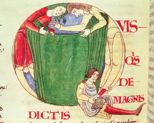 Ms 173 fol.92v教皇グレゴリー大王、ブルゴーニュ学派によるヨラリアのヨブからのドレーパーを描いた歴史的な初期Q