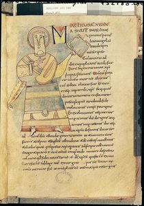 Ms 18 f.8聖マタイ伝道者 作： French School