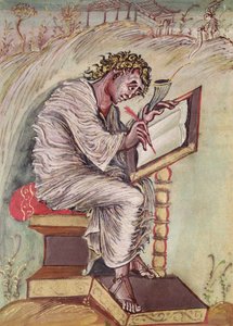 Ms 1 fol.18v聖マタイ、エボ福音書、c.816-835