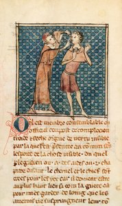Ms 2030 fol.17眼科、La Chirurgie de Maitre Henri de Mondevilleからのイラスト 作： French School