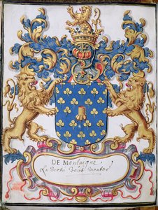Ms 2151、fol.lvミシェルエケムドモンテーニュの紋章（1533-92） 作： French School