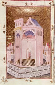 Ms 292 Tome 3 fol.214v Nicolas de LyreによるPostilles sur la Bibleのエルサレム神殿 作： French School