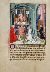 Ms 3-1954 fol.253vブルゴーニュ公フィリップルアルディのために作られた、時間の書からの聖グレゴリーのミサ 作： French School