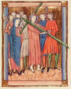 Ms 3016 fol.16キリストを背負った十字架、プサウティエ、パリの使徒
