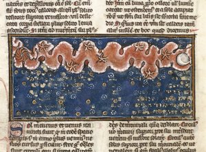 Ms 320 Fol.192r Thomas van Cantimpre (1201-72) の「De Natura rerum」からの「惑星」（ベラム）。 作： French School