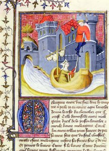 Livre de Messire Lancelot du Lacの女性の助けを借りて城から脱出した3480騎士さん 作： French School
