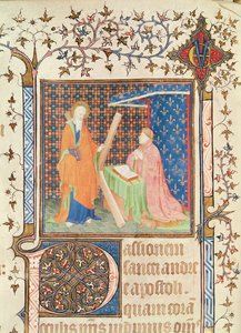 Ms 35 fol.17v Jean de France（1340-1416）セントアンドリューの前で祈るドゥックドベリー。 作： French School