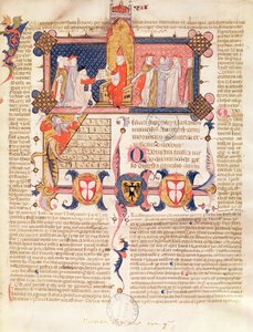 Ms 371 f.1 Jean Andreが教皇クレマン5世に作品を発表（c.1260-1314）