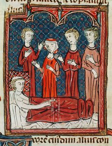 Ms 372 fol.165v Decrets de Gratienの病床の男 作： French School