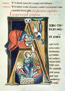 Ms 3 fol.233歴史的イニシャルAライオンズデンのダニエルを描いた聖書、サンシュルピスドブールジュ
