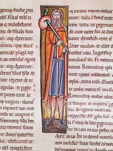 Ms 3 fol.76歴史に描かれたイニシャルI聖書のサンシュルピスドブールジュからの旅に出るエリメレクを描いた 作： French School