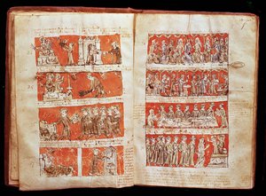 1387年、フバント大学法典からのパリの聖母マリア大学の学生の生活からのMs 408シーン 作： French School