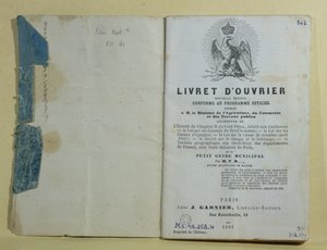 Ms 43.268.10 Livret dOuvrierのフロントピース、1864 作： French School