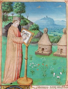 Ms 493 fol.45 Virgil（70-19BC）は、The GeorgicsのVirgil著、Serviusの解説付き、1469年、 『蜂の生活』を執筆 作： French School
