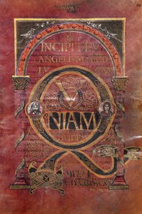 Ms 4 fol.102v聖リキエの福音書からの聖ルカの福音書のプロローグ、c.800 作： French School