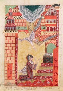 Ms 501 Vision of St. Aldegonde of Maubeuge、from the Life and Miracles of St. Amand 作： French School