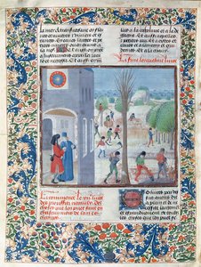 Ms 5064 f.299v 1年の各月の職業、Pietro de Crescenzi（1230-132021）によるLe Livre des Prouffitz Champestresのイラスト 作： French School