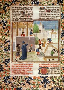 Ms 5064 fol.2v家の建設、Pitro de CrescenziによるLivre des Prouffitz Champestres（1230-132021） 作： French School
