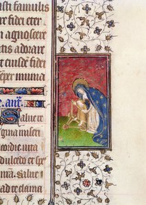 ミス62、f.205r:聖母子像、フランスの時祷書の細部、1445-50年頃（ヴェラム製 作： French School