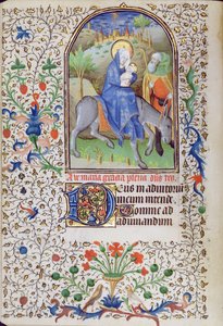 Ms 66 f.55vエジプトへの飛行、時間の書、アミアンから