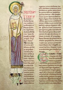 Ms 846 fol.137v歴史的なイニシャル私は聖リクリュディウスを描いた、レキュイユドヴィデサンから 作： French School