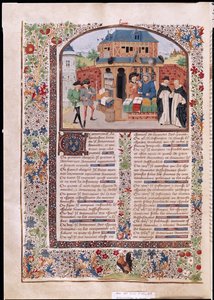 Ms 927 Fol.127vアリストテレスによる倫理、政治、経済の3つの友情（紀元前384〜322年） 作： French School