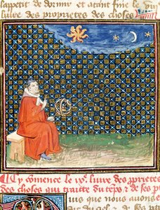 Ms 993 fol。114天空の特性、ジャンコルディション作のLe Livre des Proprietes des Chosesから 作： French School