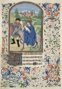 Ms Euing 4 f.55rエジプトへのフライト、グラスゴー時間から、c.1450-60 作： French School