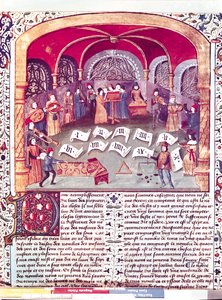 Ms Fr 22532 fol.336コンサート、Barthelemy lAnglaisによるDes Proprietez des Chosesから